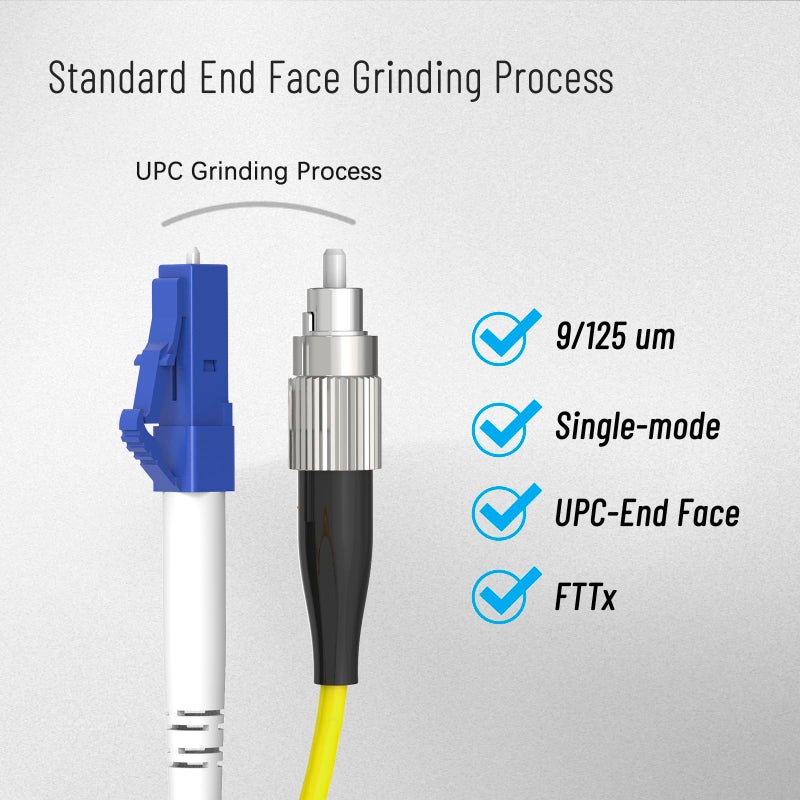 Karono 1ft. LC to FC Fiber Optic Adapter Cable, Singlemode 9/125 Duplex Male to Female Mutual - Image 4